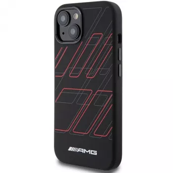AMG AMHMP15S23SSPK Hardcase Silicone grande motivo a rombi MagSafe per iPhone 15/14/13 6.1 nero
