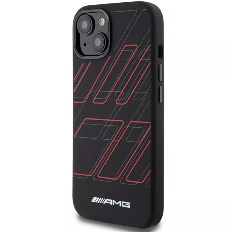 AMG AMHMP15M23SSPK Hardcase Silicone grande motivo a rombi MagSafe per iPhone 15 Plus / 14 Plus 6.7 nero