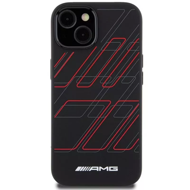 AMG AMHMP15M23SSPK Hardcase Silicone grande motivo a rombi MagSafe per iPhone 15 Plus / 14 Plus 6.7 nero