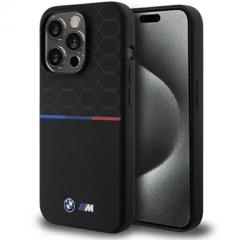 BMW M Custodia rigida in silicone con motivo compatibile MagSafe per Apple iPhone 15 Pro 6,1