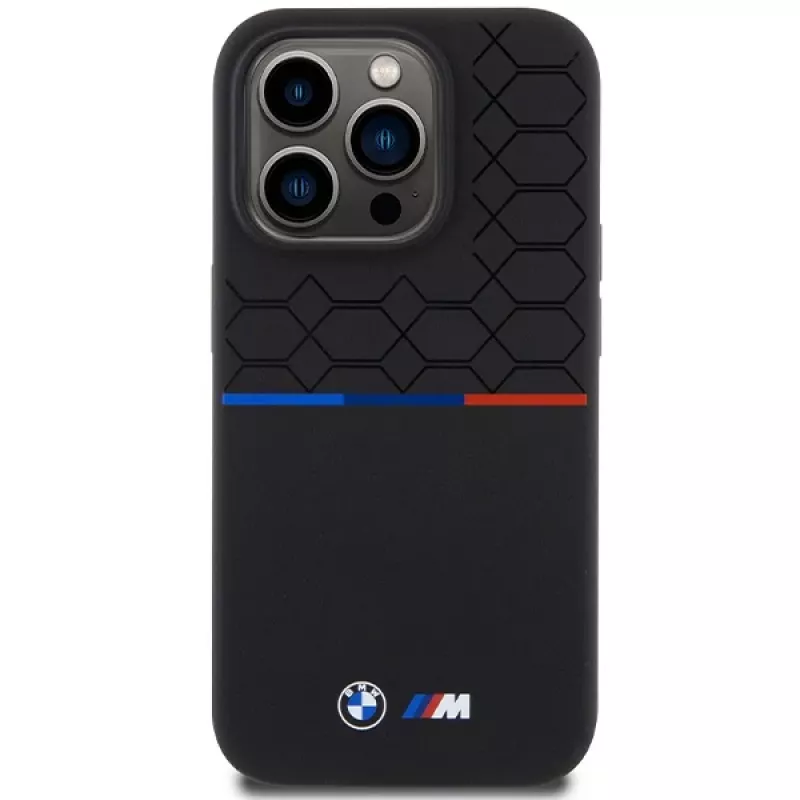 BMW M Custodia rigida in silicone con motivo compatibile MagSafe per Apple iPhone 15 Pro 6,1
