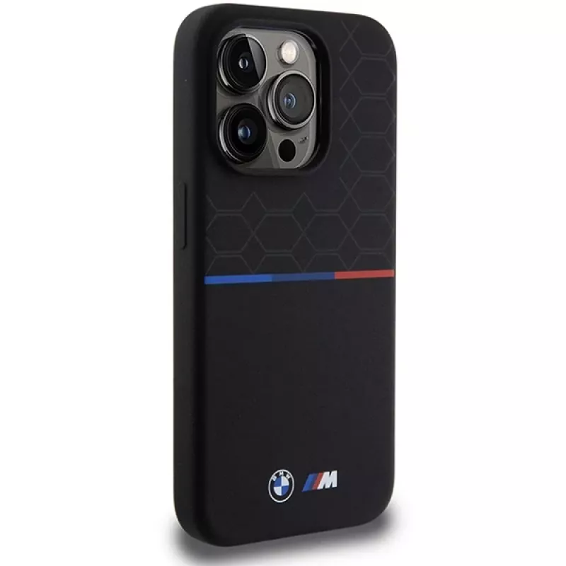 BMW M Custodia rigida in silicone con motivo compatibile MagSafe per Apple iPhone 15 Pro 6,1