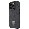GUESS PU 4G Strass Triangle Metal Case + tracolla per iPhone 15 Pro nero