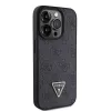 GUESS PU 4G Strass Triangle Metal Case + tracolla per iPhone 15 Pro nero