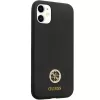 Guess GUHCN614DGPK Custodia rigida in silicone con logo e strass 4G per Apple iPhone 11 / Xr 6,1