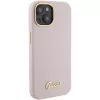 Guess GUHCP15SSMBSLP Custodia rigida in silicone con logo e cornice in metallo Script per Apple iPhone 15 / 14 / 13 6,1