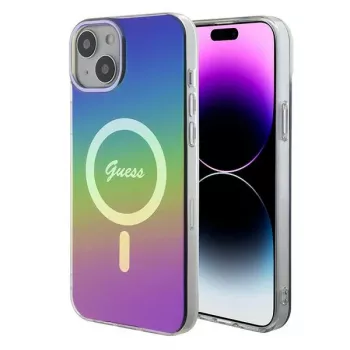 Guess IML Iridescent Cover posteriore compatibile MagSafe per Apple iPhone 15 Plus, multicolore