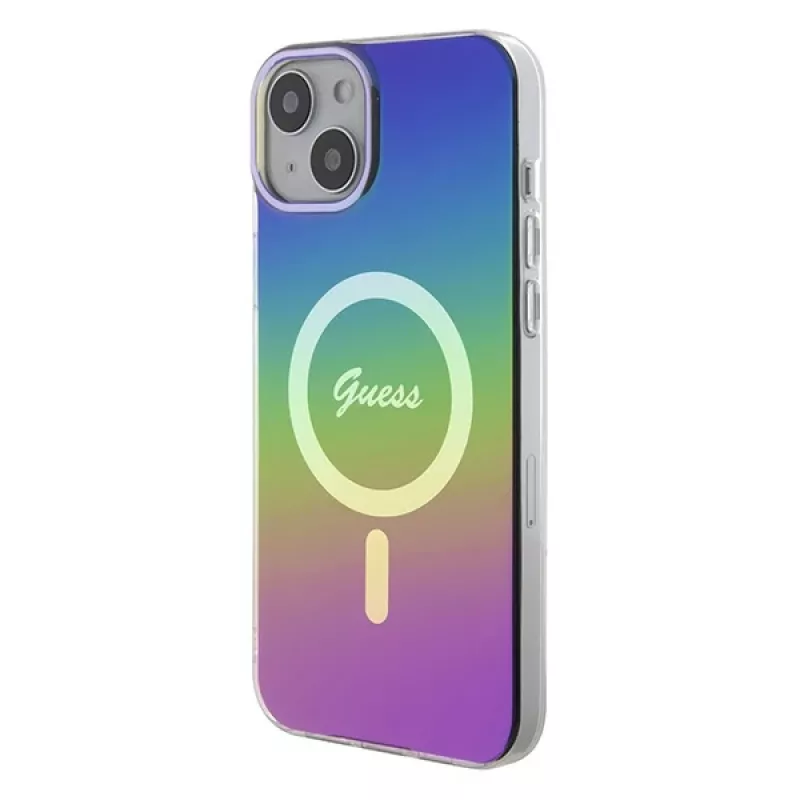 Guess IML Iridescent Cover posteriore compatibile MagSafe per Apple iPhone 15 Plus, multicolore