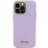 Guess GUHCP15LPGMCSL Custodia rigida Glitter Glossy Script per iPhone 15 Pro 6,1