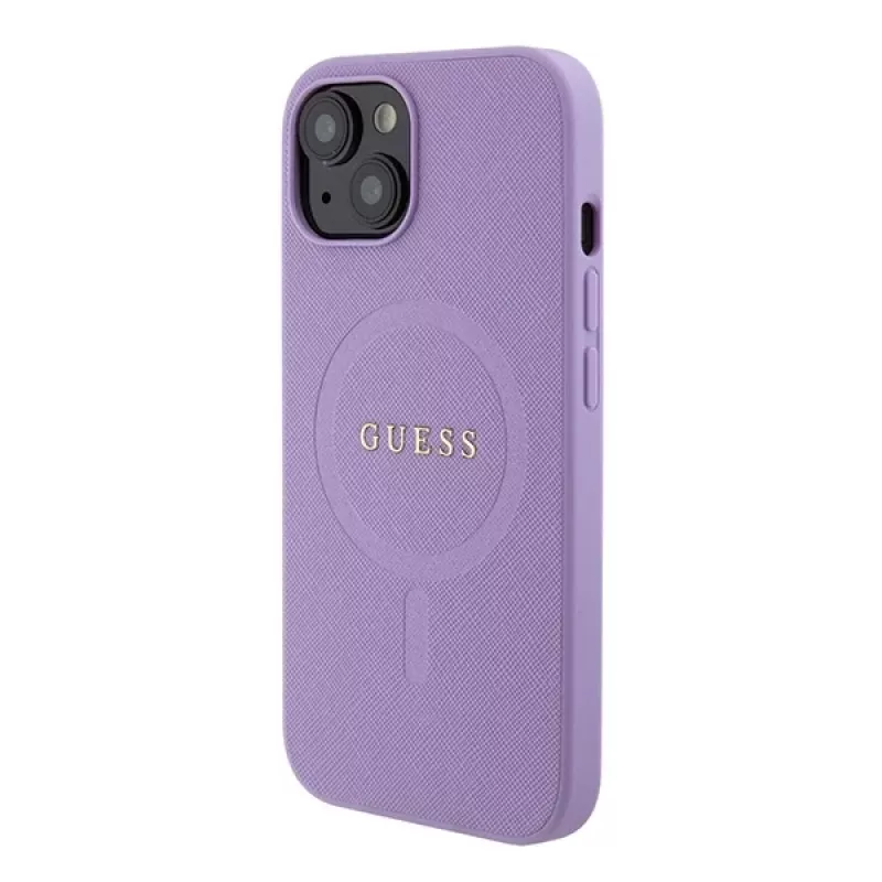 Custodia rigida Guess GUHMP15MPSAHMCU Saffiano MagSafe per iPhone 15 Plus / 14 Plus 6,7 inch - lilla