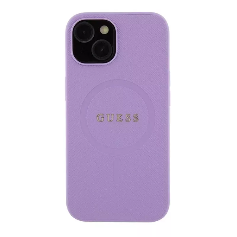 Custodia rigida Guess GUHMP15MPSAHMCU Saffiano MagSafe per iPhone 15 Plus / 14 Plus 6,7 inch - lilla