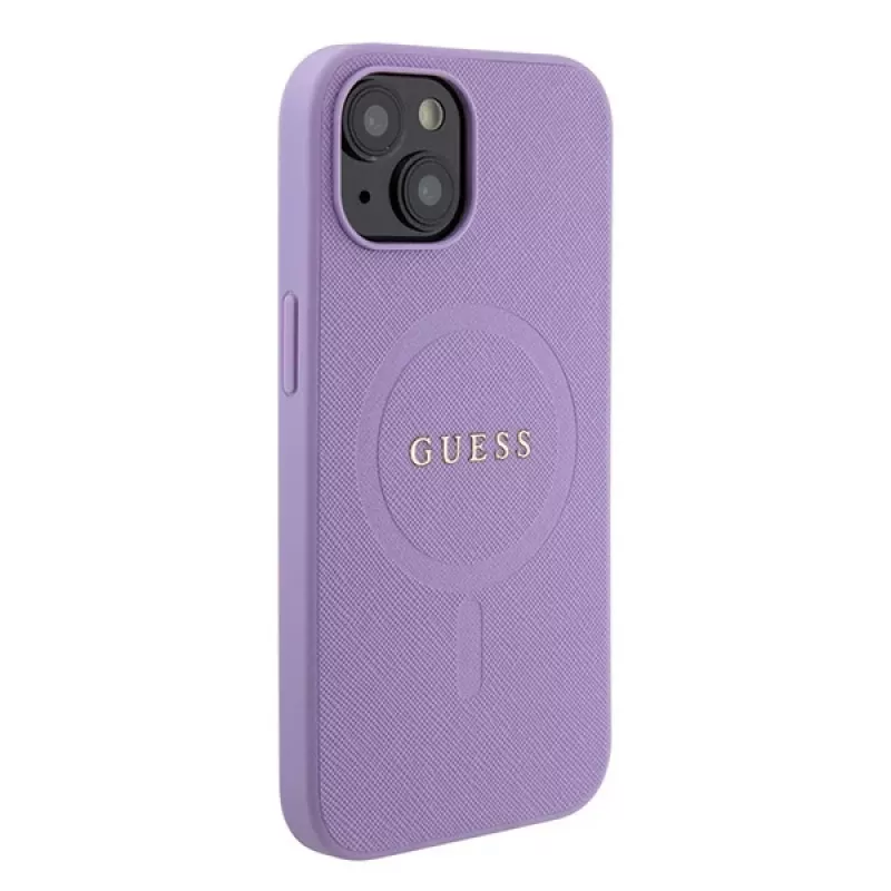 Custodia rigida Guess GUHMP15MPSAHMCU Saffiano MagSafe per iPhone 15 Plus / 14 Plus 6,7 inch - lilla