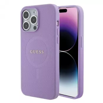 Custodia rigida Guess GUHMP15LPSAHMCU Saffiano MagSafe per Apple iPhone 15 Pro 6,1