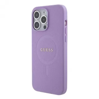 Custodia rigida Guess GUHMP15LPSAHMCU Saffiano MagSafe per Apple iPhone 15 Pro 6,1