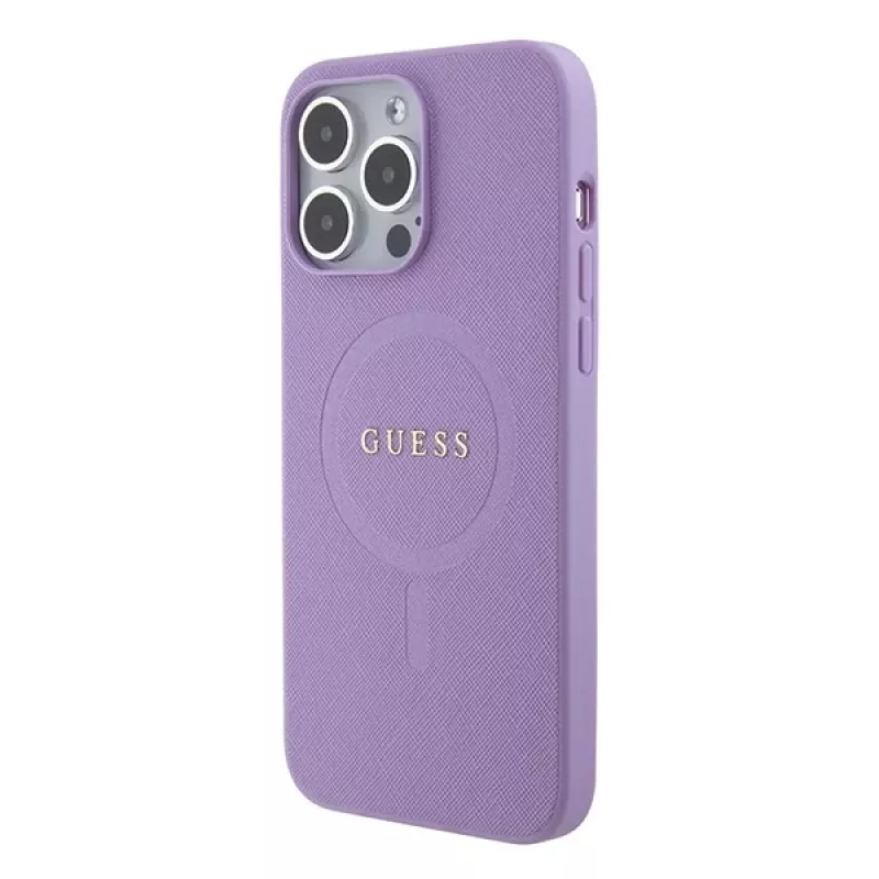Custodia rigida Guess GUHMP15LPSAHMCU Saffiano MagSafe per Apple iPhone 15 Pro 6,1
