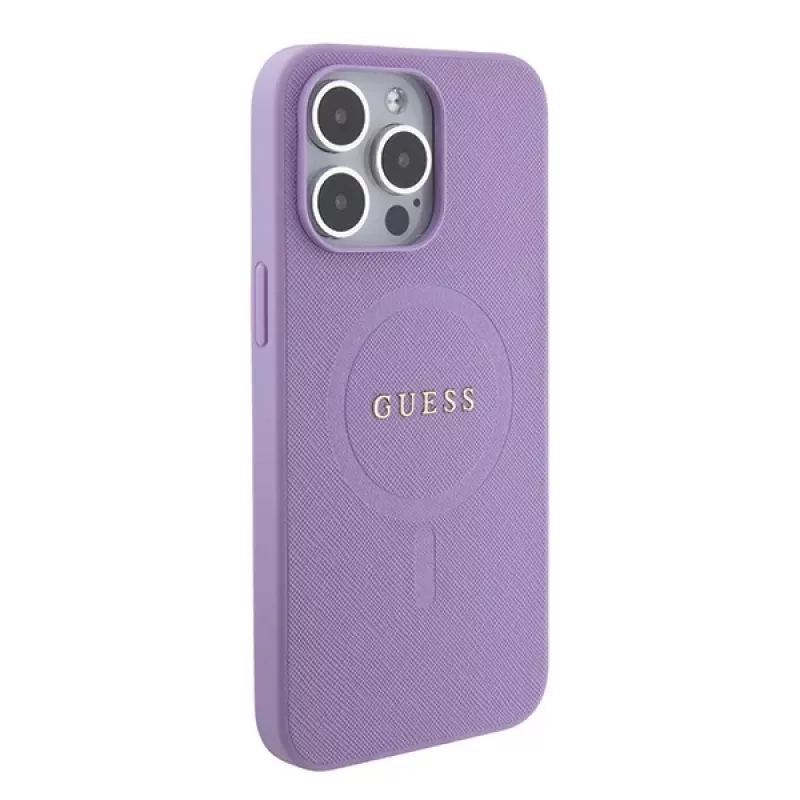 Custodia rigida Guess GUHMP15LPSAHMCU Saffiano MagSafe per Apple iPhone 15 Pro 6,1