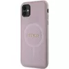 Custodia rigida Guess GUHMN61PSAHMCP Saffiano MagSafe per iPhone 11 / Xr 6.1 rosa