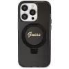 Custodia rigida Guess Script Glitter Collection Ring Stand MagSafe per iPhone 13 Pro / 13 6.1 nero