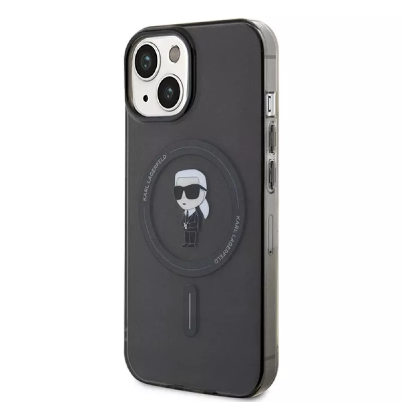 Custodia rigida Karl Lagerfeld Ikonik MagSafe per iPhone 13/14/15 6,1