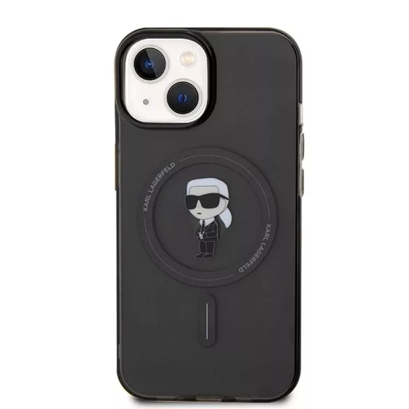 Custodia rigida Karl Lagerfeld Ikonik MagSafe per iPhone 13/14/15 6,1
