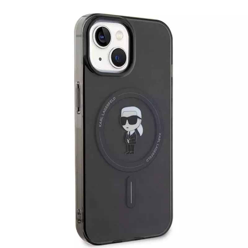 Custodia rigida Karl Lagerfeld Ikonik MagSafe per iPhone 13/14/15 6,1