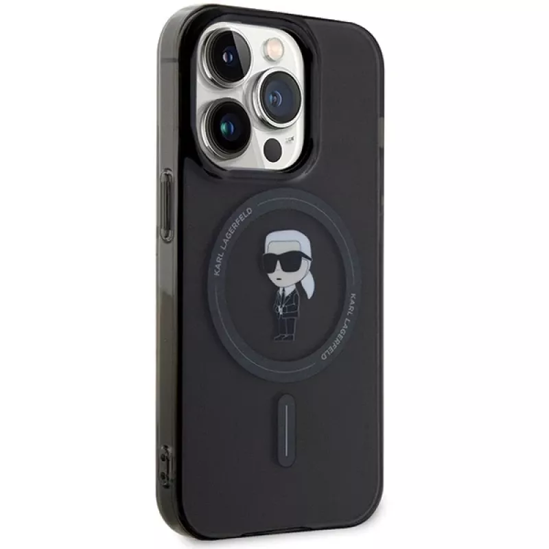 Custodia rigida Karl Lagerfeld Ikonik MagSafe per iPhone 14 Pro 6,1 inch nero