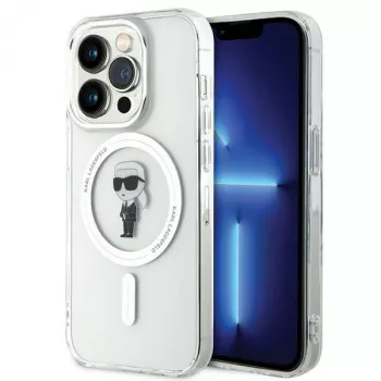 Custodia Karl Lagerfeld MagSafe IML Ikonik per iPhone 15 Pro trasparente