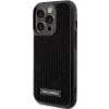 Custodia rigida Karl Lagerfeld KLHCP15LHDSPLK per iPhone 15 Pro 6,1 inch nero logo strass piastra in metallo