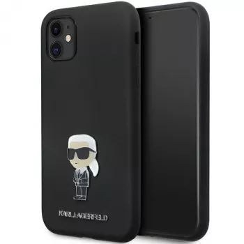 Custodia in silicone Karl Lagerfeld Ikonik Metal Pin per Apple iPhone 11 / iPhone XR 6,1