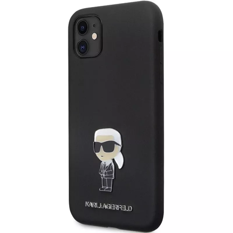 Custodia in silicone Karl Lagerfeld Ikonik Metal Pin per Apple iPhone 11 / iPhone XR 6,1