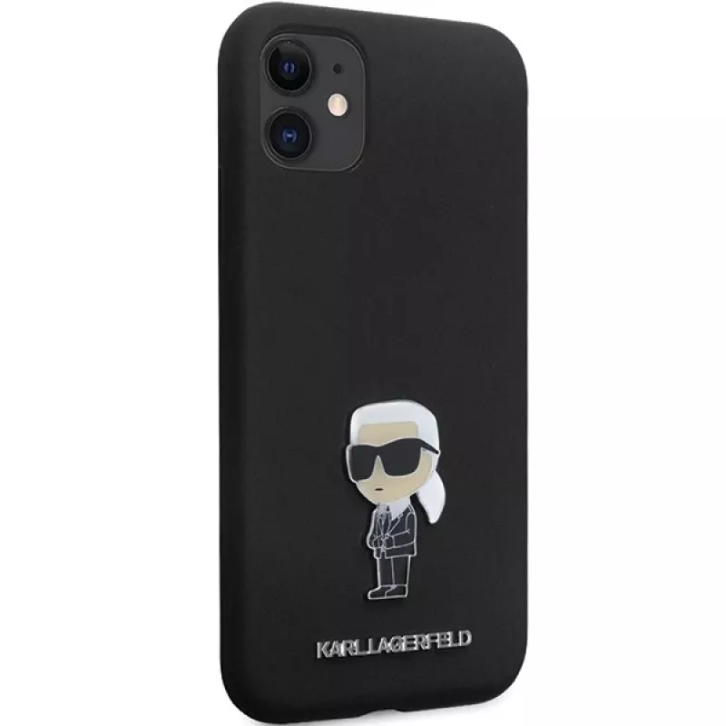 Custodia in silicone Karl Lagerfeld Ikonik Metal Pin per Apple iPhone 11 / iPhone XR 6,1