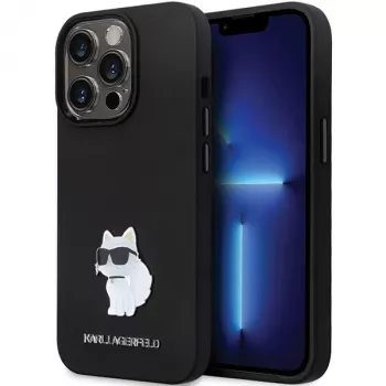Custodia rigida Karl Lagerfeld KLHCP13LSMHCNPK iPhone 13 Pro / 13 6.1 nero silicone C Metal Pin