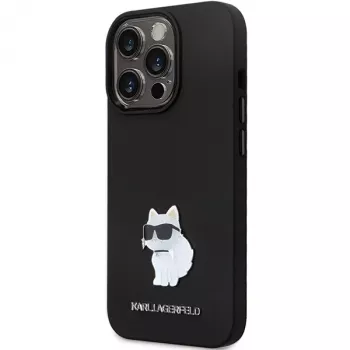 Custodia rigida Karl Lagerfeld KLHCP13LSMHCNPK iPhone 13 Pro / 13 6.1 nero silicone C Metal Pin