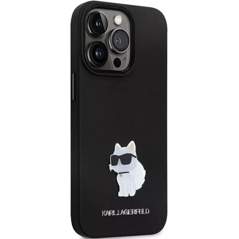 Custodia rigida Karl Lagerfeld KLHCP13LSMHCNPK iPhone 13 Pro / 13 6.1 nero silicone C Metal Pin