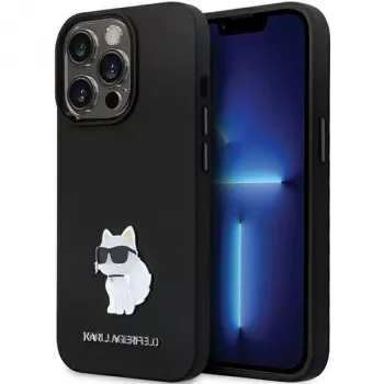 Custodia rigida Karl Lagerfeld KLHCP14XSMHCNPK silicone C Metal Pin per iPhone 14 Pro Max 6.7 nero