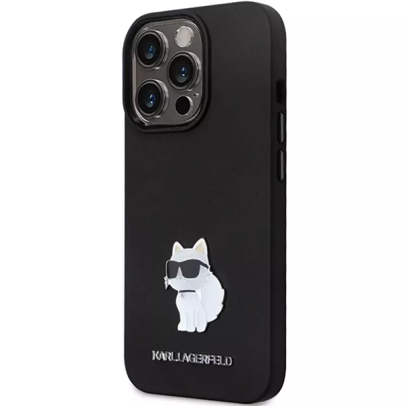 Custodia rigida Karl Lagerfeld KLHCP14XSMHCNPK silicone C Metal Pin per iPhone 14 Pro Max 6.7 nero