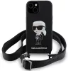 Custodia rigida Karl Lagerfeld KLHCP15SSCBSKNK iPhone 15 / 14 / 13 6.1 nero Crossbody silicone Ikonik
