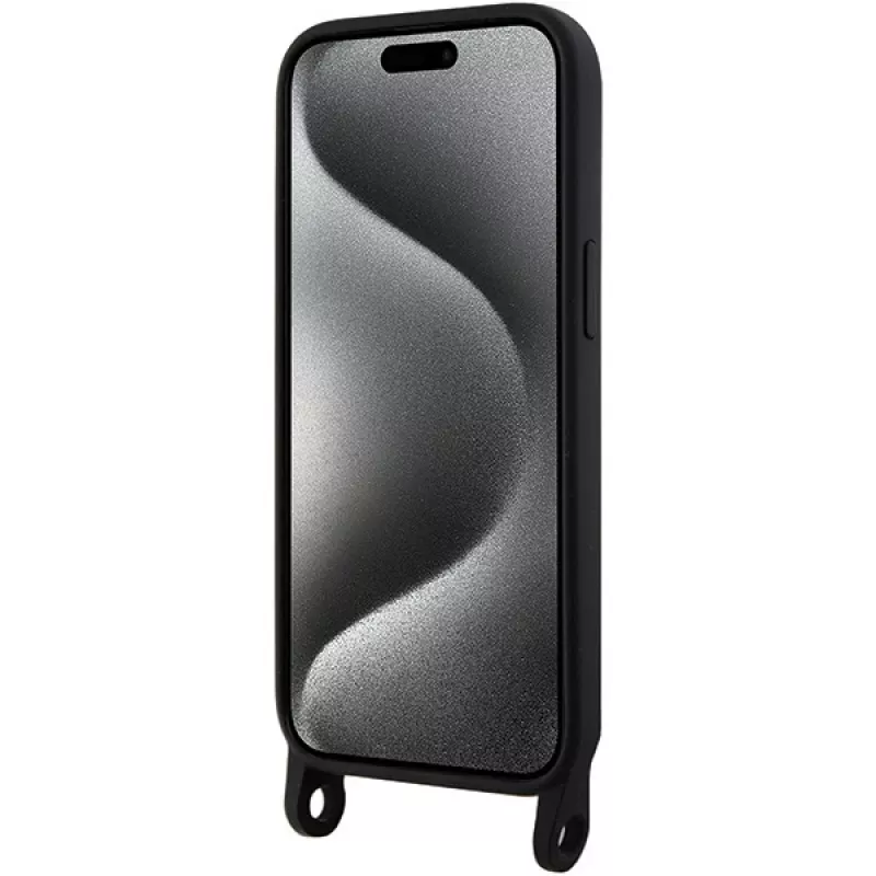 Custodia rigida Karl Lagerfeld KLHCP15SSCBSKNK iPhone 15 / 14 / 13 6.1 nero Crossbody silicone Ikonik