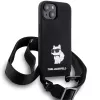 Custodia rigida Karl Lagerfeld KLHCP15SSCBSCNK iPhone 15 / 14 / 13 6.1 nero Crossbody silicone Choupette