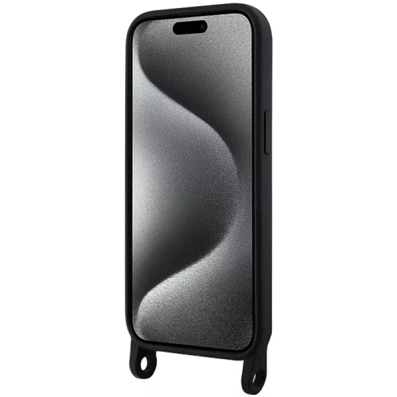 Custodia rigida Karl Lagerfeld KLHCP15SSCBSCNK iPhone 15 / 14 / 13 6.1 nero Crossbody silicone Choupette