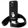 Custodia rigida Karl Lagerfeld KLHCP15XSCBSCNK iPhone 15 Pro Max 6.7 nero Crossbody silicone Choupette