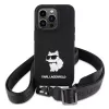 Custodia rigida Karl Lagerfeld KLHCP15XSCBSCNK iPhone 15 Pro Max 6.7 nero Crossbody silicone Choupette