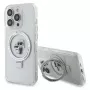 Custodia rigida Karl Lagerfeld KLHMP13LHMRSKCH iPhone 13 Pro / 13 6,1 inch bianco supporto ad anello Karl & Choupette MagSafe