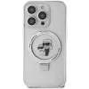 Custodia rigida Karl Lagerfeld KLHMP13LHMRSKCH iPhone 13 Pro / 13 6,1 inch bianco supporto ad anello Karl & Choupette MagSafe