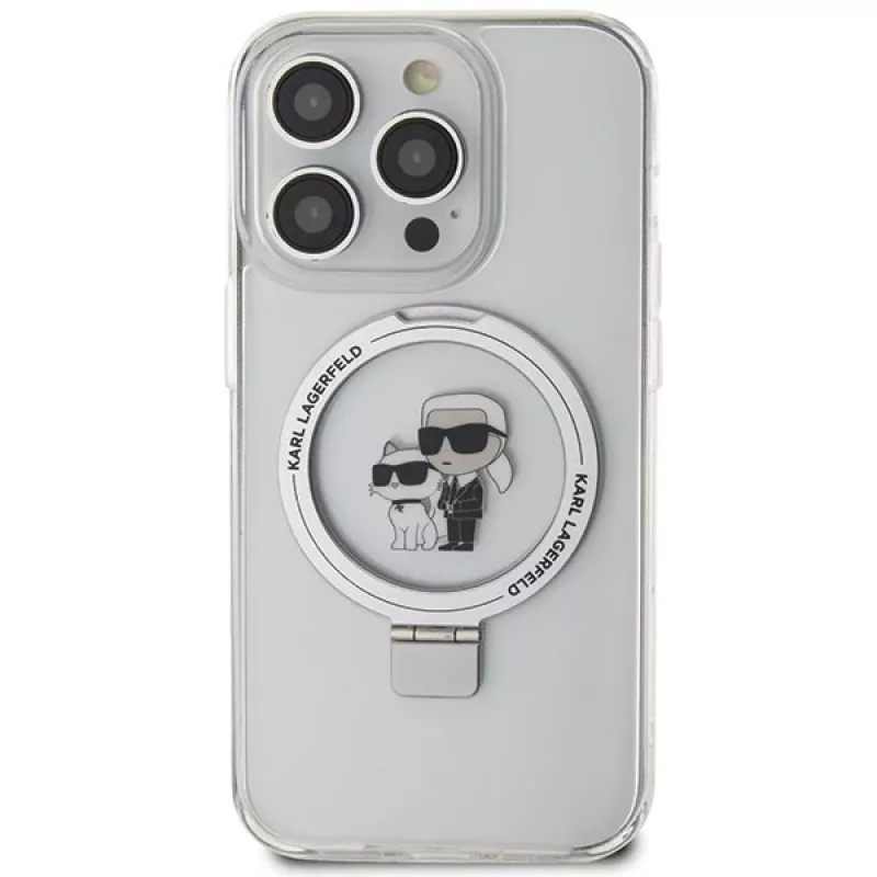 Custodia rigida Karl Lagerfeld KLHMP15LHMRSKCH Ring Stand MagSafe per iPhone 15 Pro 6,1