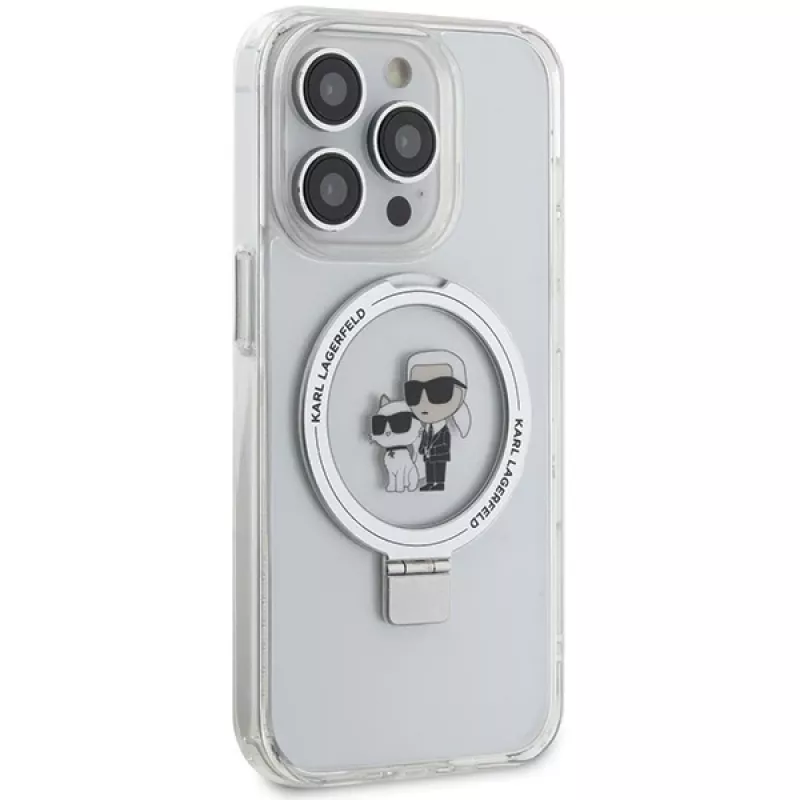 Custodia rigida Karl Lagerfeld KLHMP15LHMRSKCH Ring Stand MagSafe per iPhone 15 Pro 6,1