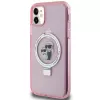 Custodia rigida Karl Lagerfeld KLHMN61HMRSKCP iPhone 11 / XR 6.1 rosa Ring Stand Karl & Choupette MagSafe