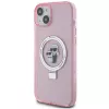 Custodia rigida Karl Lagerfeld KLHMP15SHMRSKCP iPhone 15 / 14 / 13 6,1 inch rosa Ring Stand Karl & Choupette MagSafe