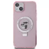 Custodia rigida Karl Lagerfeld KLHMP15SHMRSKCP iPhone 15 / 14 / 13 6,1 inch rosa Ring Stand Karl & Choupette MagSafe
