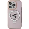 Custodia rigida Karl Lagerfeld KLHMP15SHMRSKCP iPhone 15 / 14 / 13 6,1 inch rosa Ring Stand Karl & Choupette MagSafe